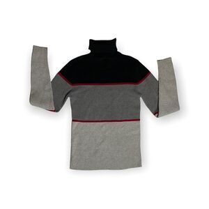 Gap Sweater Women’s Medium Size M Gray Black Long Sleeve Turtleneck Pullover‎